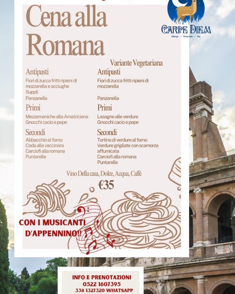 Cena alla Romana al Ristorante Carpe Diem